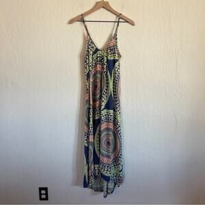 Passion-Q Australia Sleeveless Resortwear Maxi Dress Small Colorful Geometric
